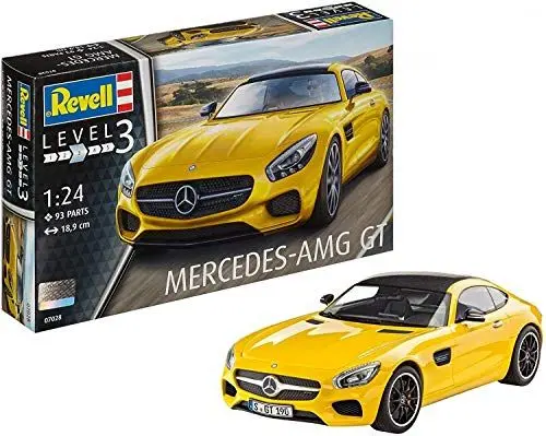 Produktbild: Revell REV-07028, Automodellbausatz, 18,9 cm Mercedes-Benz Modellbausatz Auto AMG GT im Maßstab 1:24, Level 3, originalgetreue Nachbildung mit vielen Details, 07028, Keine
