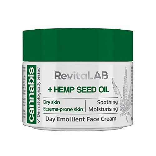 Produktbild: RevitaLAB Cannabis Extract Day Emollient Face Cream with Organic Hemp Seed Oil for Deep Nourishment – Dermatologically-Tested Moisturiser for Sensitive Skin, 50 ml