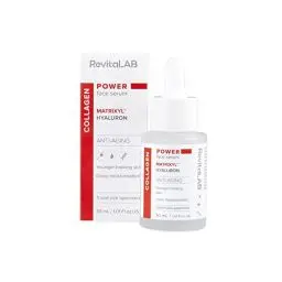 Produktbild: RevitaLAB Power Face Serum mit Kollagen und Matrixyl ™ Ein konzentriertes Produkt, das speziell für eine wirksame Hautpflege gegen Zeichen des Alterns entwickelt wurde