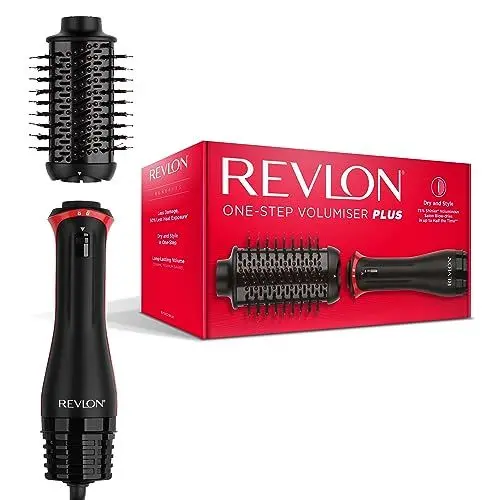 Produktbild: REVLON PROFESSIONAL One-Step Volumiser Plus (Abnehmbarer Kopf, Keramik-Titan-Platte, Gemischte Styling-Borsten mit Aktivkohle-Pins, Turmalin Ionic Technology), RVDR5298E
