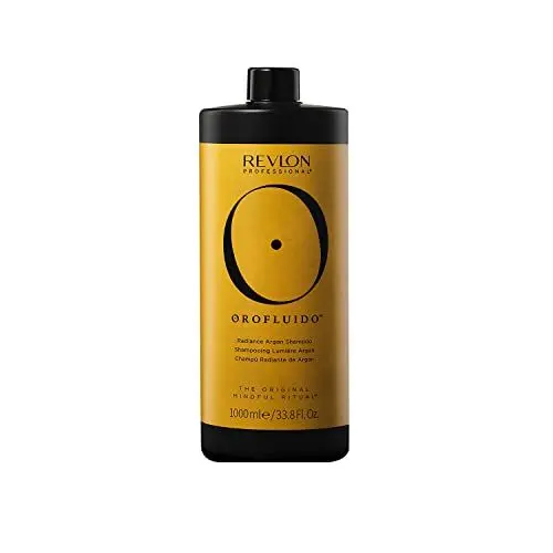 Produktbild: REVLON PROFESSIONAL Orofluido Radiance Argan Shampoo, 1000 ml, feuchtigkeitsspendendes, glättendes Haarshampoo mit Arganöl, Haarpflege für Glanz, Geschmeidigkeit & Farbschutz, vegan