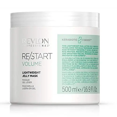 Produktbild: REVLON PROFESSIONAL RE/START Volume Lightweight Jelly Mask, 500 ml, leichte Haarmaske für trockenes, feines Haar, Maske spendet Feuchtigkeit ohne zu beschweren, Haarkur gegen Haarbruch