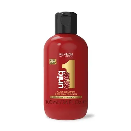 Produktbild: REVLON PROFESSIONAL UniqOne All in one Shampoo, 100 ml, pflegendes Haarshampoo zur Reinigung von Haar & Kopfhaut, Haarpflege für Seidigkeit und Glanz, reduziert Haarbruch, mit Anti Frizz Effekt