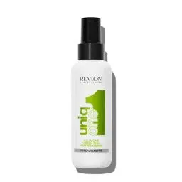 Produktbild: REVLON PROFESSIONAL UniqOne Hair Treatment Green Tea, 150 ml, Leave in Haarkur für bessere Kämmbarkeit & Glanz, Haarpflege ohne Ausspülen, Anti Frizz Spray mit Hitzeschutz, vegan