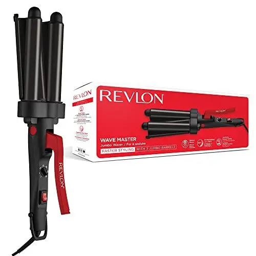 Produktbild: Revlon Hair Tools Revlon Wave Master Jumbo-Welleneisen (Design mit drei Jumbo-Stylingplatten, Turmalin-Keramikbeschichtung, 30 Temperatureinstellungen bis zu 190° C) RVIR3056UKE
