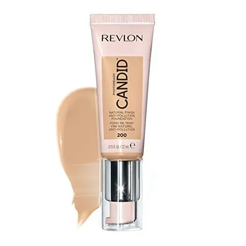Produktbild: Revlon PhotoReady Candid Glow Moisture Glow Anti-Pollution Foundation, Longwear Sheer-Medium Coverage mit Glow Finish, 200 Buff, 22 ml