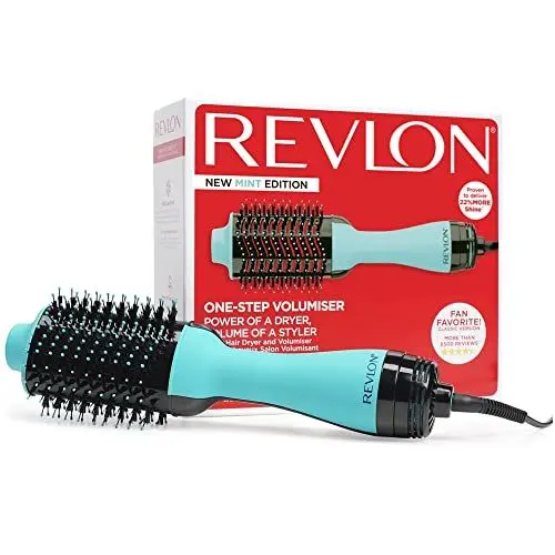 Produktbild: Revlon Salon One-Step Haartrockner und Volumiser – Neue Mint Edition (One-Step, IONEN- und KERAMIKTECHNOLOGIE, mittlere bis lange Haare) RVDR5222MUKE (UK-Stecker)