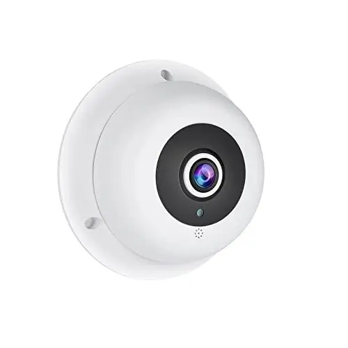 Produktbild: REVODATA HD 5MP Fisheye POE IP Kamera mit Mikrofon,Indoor Überwachungskamera Audio 1,7mm Objektiv 180° Sicht IR Nachtsicht CCTV Video POE IP Kamera, P2P H.265 Bewegungserkennung(IF04-P-Audio-HS)