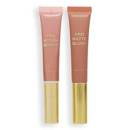 Produktbild: Revolution Pro, Blush Duo, Matte Or Glowy Finish, Highly-Pigmented & Blendable Blush With Sponge Applicator, Vegan & Cruelty-Free, Peach, 12 & 15ml