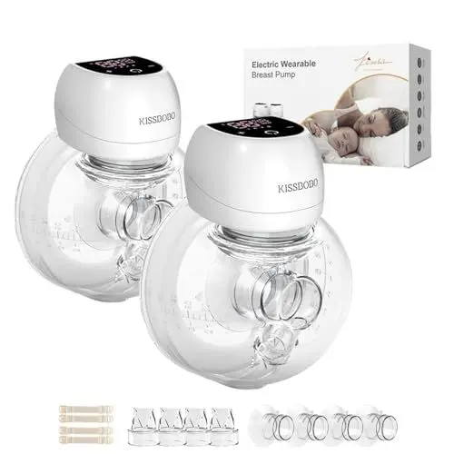 Produktbild: Revolutionäre Milchpumpe Elektrisch 202G,KISSBOBO Milchpumpe Elektrisch Tragbar mit 4 Modi 12 Stufen,optimaler Komfort mit Timer 21 mm/24 mm