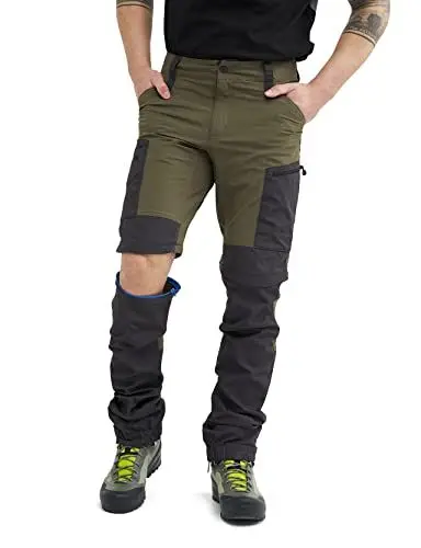 Produktbild: RevolutionRace Herren RVRC GP Pro Zip Off Pants, strapazierfähige, belüftete und wandelbare Hose für alle Outdoor-Aktivitäten, Dark Olive, M