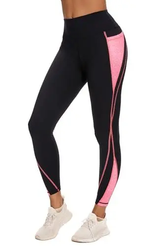 Produktbild: Rexspek Sport Leggings Damen mit Tasche,Sporthose Damen High Waist Laufhose Damen lang Fitnesshose L