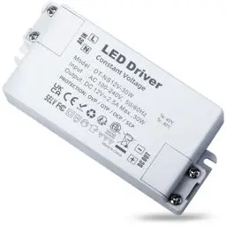 Produktbild: REYLAX LED Transformator 12V 30W, LED Treiber, Elektronischer Trafo, 2500mA 230V Auf 12V DC LED Schalt Niedervolttrafo, Konstantspannungs Netzteil für LED Lampen Nicht Dimmbar - 94x43x23mm