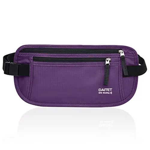 Produktbild: RFID-blockierender Geldgürtel für Männer und Frauen, schlanke Bauchtasche für Reisen, Laufen, RFID-blockierend und Gürtelbreite: 2.5 cm, RFID-blockiert und Gurtbreite: 2.5 cm