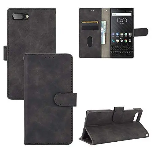 Produktbild: Rfvzubemok Kompatibel mit BlackBerry KEY2 BBF100-1 Flip Wallet Hülle,Kompatibel mit BlackBerry KEY2 BBF100-1 Ständer Magnetischer Verschluss Black