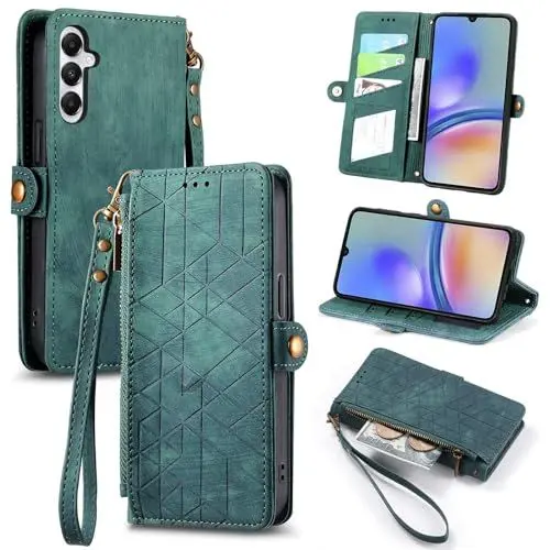 Produktbild: Rfvzubemok Kompatibel mit Samsung Galaxy A24 Hülle,Kompatibel mit Samsung Galaxy A24 4G Flip Stand PU Leder Kartenhalter Handyhülle Green