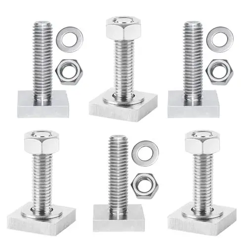 Produktbild: RFYTDCF 6 STK T Nut Adapter Nutensteine Dachträger, M8 Nutenstein Set Klemmschraube mit Muttern und Unterlegscheiben Edelstahl Halterung Dachbox Befestigung Zubehör Kompatibel zu T Nut Schiene