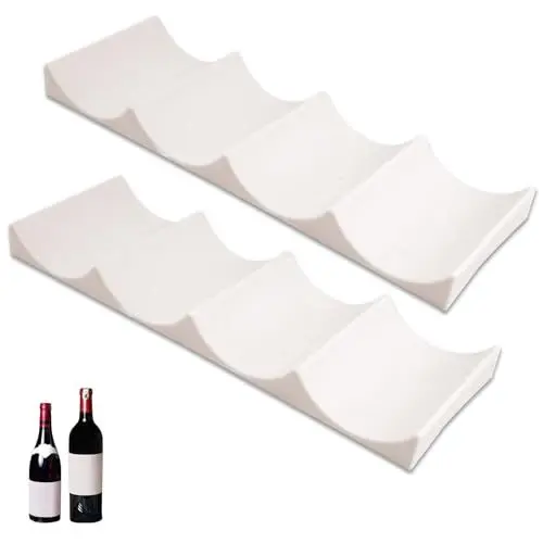 Produktbild: RFYTDCF Flaschenhalter Kühlschrank, 2 Stück Universal Kühlschrank Dosenhalter Stapelbar Flaschenablage Schrank Bier Halter Flaschen Organizer für Küche Arbeitsplatte Speisekammer, Weiß