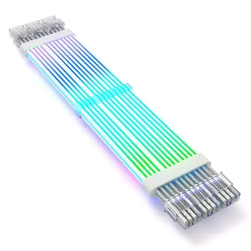 Produktbild: RGB-Stromverlängerungskabel, ARGB-Motherboard-Netzteilkabel, 18 AWG RGB-PC-Kabel, Motherboard-Netzteil-Verlängerungskabel für PC-Gehäuse, 3 X 8-poliger Stecker auf Buchse,
