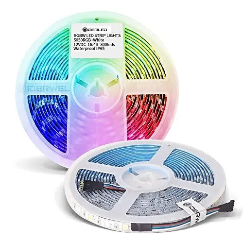 Produktbild: RGBW LED Streifen 5m,DC12V Dimmbar RGB Kaltweiß Mehrfarbiges 300 LEDs SMD5050 Flexible 5 Draht Ambiance Beleuchtung Lightstrip,Nur 16.4ft RGBW LED Strip Lights