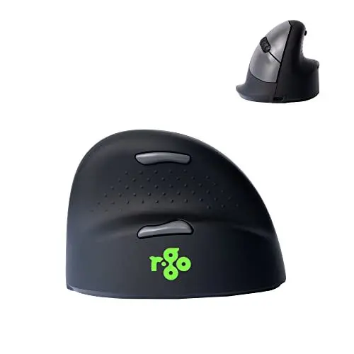 Produktbild: R-Go HE Ergonomische Maus, Bluetooth 5.0, Silent funkmaus, Kompatibel mit Anti-RSI-Software, Vorbeugung Mausarm, Wiederaufladbare kabellose vertikale Maus für Windows/Mac/Linux, 5 Tasten, Schwarz