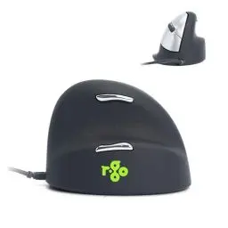 Produktbild: R-Go HE Ergonomische Maus, Für große Hand, Mit Break-Software, Stilles Klicken, (USB C Kabelkabelgebunden + USB A Konverter), 2400DPI, 5 Tasten, Vertikale Ergo Maus für Windows/MacOS/Linux (RGOHELA)