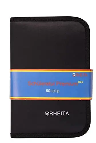 Produktbild: Rheita 409-01SZ 60-teiliges Schüleretui, schwarz, abwaschbares Material