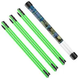 Produktbild: Rhino Valley Golf Alignment Sticks, 3 Stück Golf Richtungsanzeige mit Durchsichtigem Aufbewahrungsrohr, Faltbar 3 Abschnitte Golf Trainingshilfen Schwunghilfe Golfübungsgerät, 48 Zoll