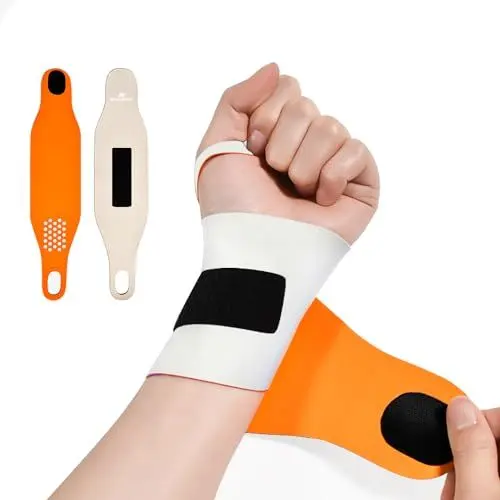 Produktbild: RHINOSPORT Handgelenk Bandagen Handgelenkstütze Handgelenkbandage Wrist Wraps für Fitness Bodybuilding, Kraftsport & Crossfit Handgelenkschoner BEIGE