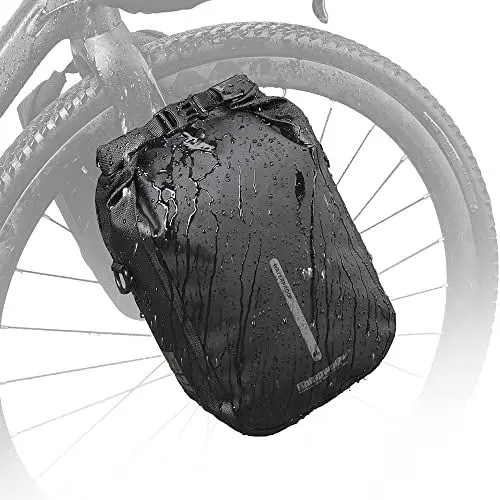 Produktbild: Rhinowalk Fahrradtasche, Gepäckträgertasche, wasserdicht, Fahrradtasche für Gepäckträger, Satteltasche 6L, Umhängetasche, Laptopgepäckträger, professionelles Fahrradzubehör-Schwarz