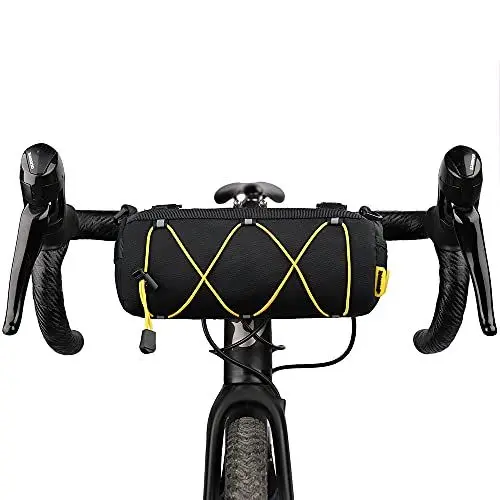 Produktbild: Rhinowalk Lenkertasche Fahrrad, Fahrradtasche vorne Lenker, Fahrradkorb, Mountainbike, Rennrad, Pendler-Umhängetasche, professionelles Fahrradzubehör Schwarz+Gelb