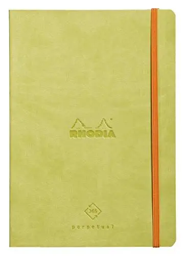 Produktbild: Rhodia 117186C Perpetual Kalender (DIN A5, 14,8 x 21 cm, 64 Blatt, 90 g, elegant und praktisch) anisgrün