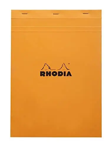 Produktbild: Rhodia 18200C - Schreibblock / Notizblock geheftet No.18 DIN A4 21x29,7 cm, 80 Blätter kariert 80g, abtrennbar und mikroperforiert, mit Kartonrücken, Orange, 1 Stück