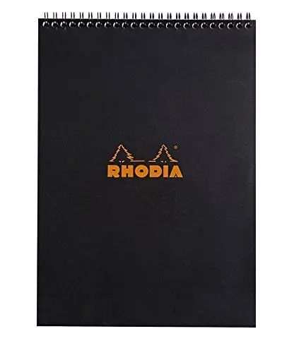 Produktbild: Rhodia 185019C Note Pad mit Doppelspirale, DIN A4, liniert, 80 g, 21 x 29.7 cm, 80 Blatt, schwarz