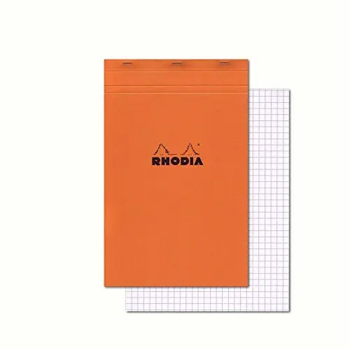 Produktbild: Rhodia 19200C - Notizblock (geheftet, mikroperforiert, DIN A4+, kariert, 80 g, 21 x 31,8 cm, 80 Blatt) 1 Stück orange