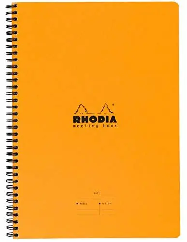 Produktbild: Rhodia 193408C Meeting Book (mit Spiralbindung, 22,5 x 29,7 cm, 80 Blatt) 1 Stück orange