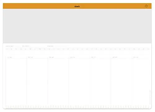 Produktbild: Rhodia 194042C - Schreibunterlage mit Wochenkalender, Leinenrücken, 30 Blatt mikroperforiert, DIN A2 59,4x42 cm, 80g, 1 Stück