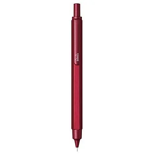 Produktbild: Rhodia 9394C - Druckbleistift Rhodia scRipt, für Graphitminen Standard 0,5 mm geeignet, aus gebürstetem Aluminium, Rot, 1 Stück