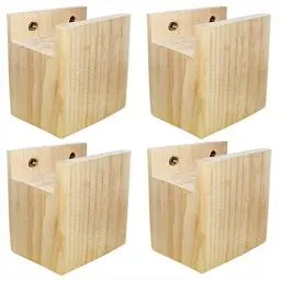 Produktbild: RHUAFET 4 Stück Möbelerhöher ​Betterhöhung Tischerhöher Elefantenfuß Bed Riser aus Holz, Hochwertiges Massivholz, Erhöhung um 10 cm (10 x 2 x 10 cm)