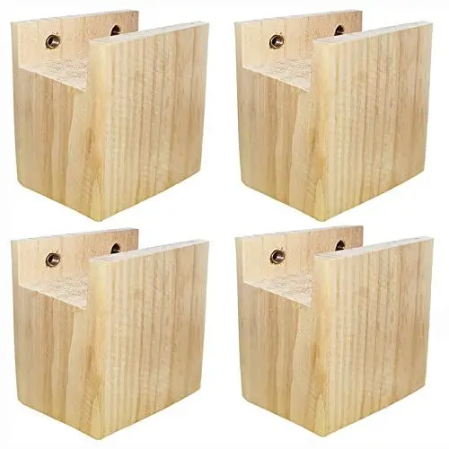 Produktbild: RHUAFET 4 Stück Möbelerhöher ​Betterhöhung Tischerhöher Elefantenfuß Bed Riser aus Holz, Hochwertiges Massivholz, Erhöhung um 10 cm (10 x 2 x 10 cm)