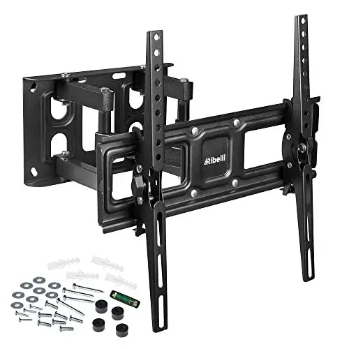 Produktbild: Ribelli® TV Wandhalterung Schwenkbar Neigbar max.VESA 400x400mm für 32 – 65 Zoll, TV Halterung, Flach & Curved Fernseher oder Monitor bis zu 40kg