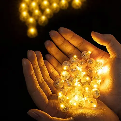 Produktbild: Richaa 100 Stück LED Ballons Lichter Mini LED Licht Warmweiß Beleuchtung für Papierlaternen Hochzeit Party Blumen Balloon Lights Halloween Weihnachten Geburtstag Klub Dekor