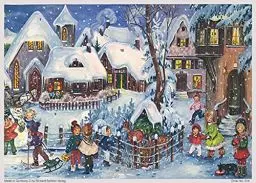 Produktbild: Nostalgischer Adventskalender aus Papier mit Glimmer für Kinder und Erwachsene 