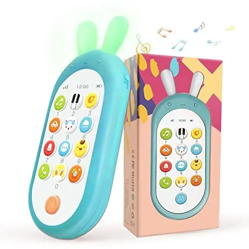 Produktbild: Richgv Baby Spielzeug ab 1 Jahr, Babyhandy 123 Smartphone, ab 6 Monate Telefon, Spielzeughandy mit Musiklichten, Sound, Lachlieder-Dialog, verschiedenen Melodien, Geschenk
