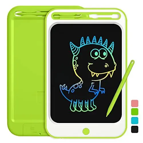 Produktbild: Richgv Bunte LCD Schreibtafel 10 Zoll,Maltafel Schreibtafel Kinder,EIN Schlüssel zum Löschen Funktion Mal Tablet Kinder,Maltafel Zaubertafel Ab 3 4 5 Jahre,Schreibtafel für Jungen Mädchen(Grün-C)