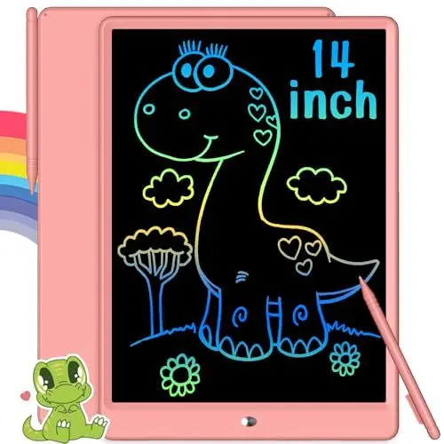 Produktbild: Richgv Bunte LCD Schreibtafel, 13.5 Zoll LCD Writing Tablet Kinder Zeichenbrett LCD-Bildschirm-Schreibtafel Doodle Board Digital Drawing Tablet Zaubertafel Maltablett fur Kinder Spielzeug(Rosa)