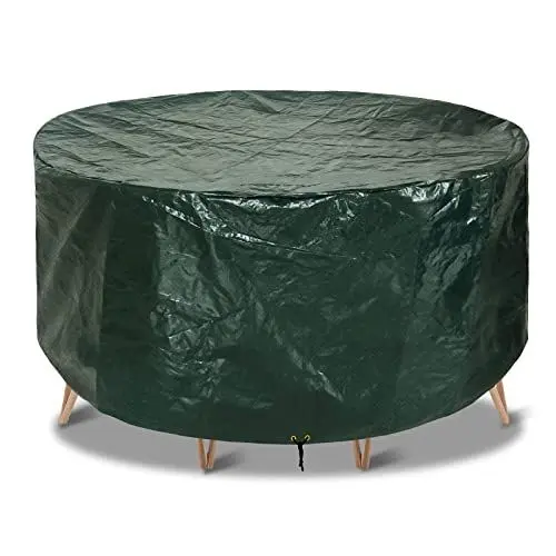 Produktbild: RICHIE Gartenmöbel-Abdeckungen wasserdichte Gartentischabdeckung 102x71cm Outdoor-Tischabdeckungen für Gartenmöbel Gartenabdeckungen Rund Atmungsaktiv Polyethylen für Tisch (Grün 102×71cm)