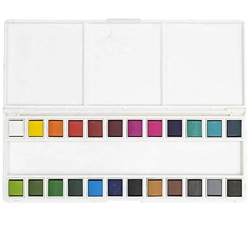 Produktbild: Rico Design Aquarellfarben, 24 x 1/2 Näpfchen