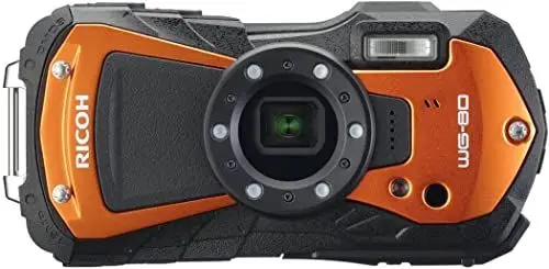 Produktbild: Ricoh WG-80 Orange Wasserdichte Digitalkamera - stoßsicher frostsicher drucksicher 03127