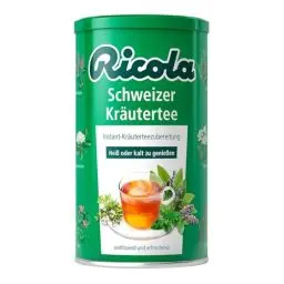 Produktbild: Ricola Schweizer Kräutertee, 200g Dose Original Schweizer Instant-Kräutertee mit 13 Bergkräutern, Zubereitung als Eistee oder warmer Tee, 1 x 200g, vegan